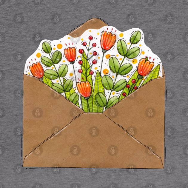 Floral envelope by Tania Tania